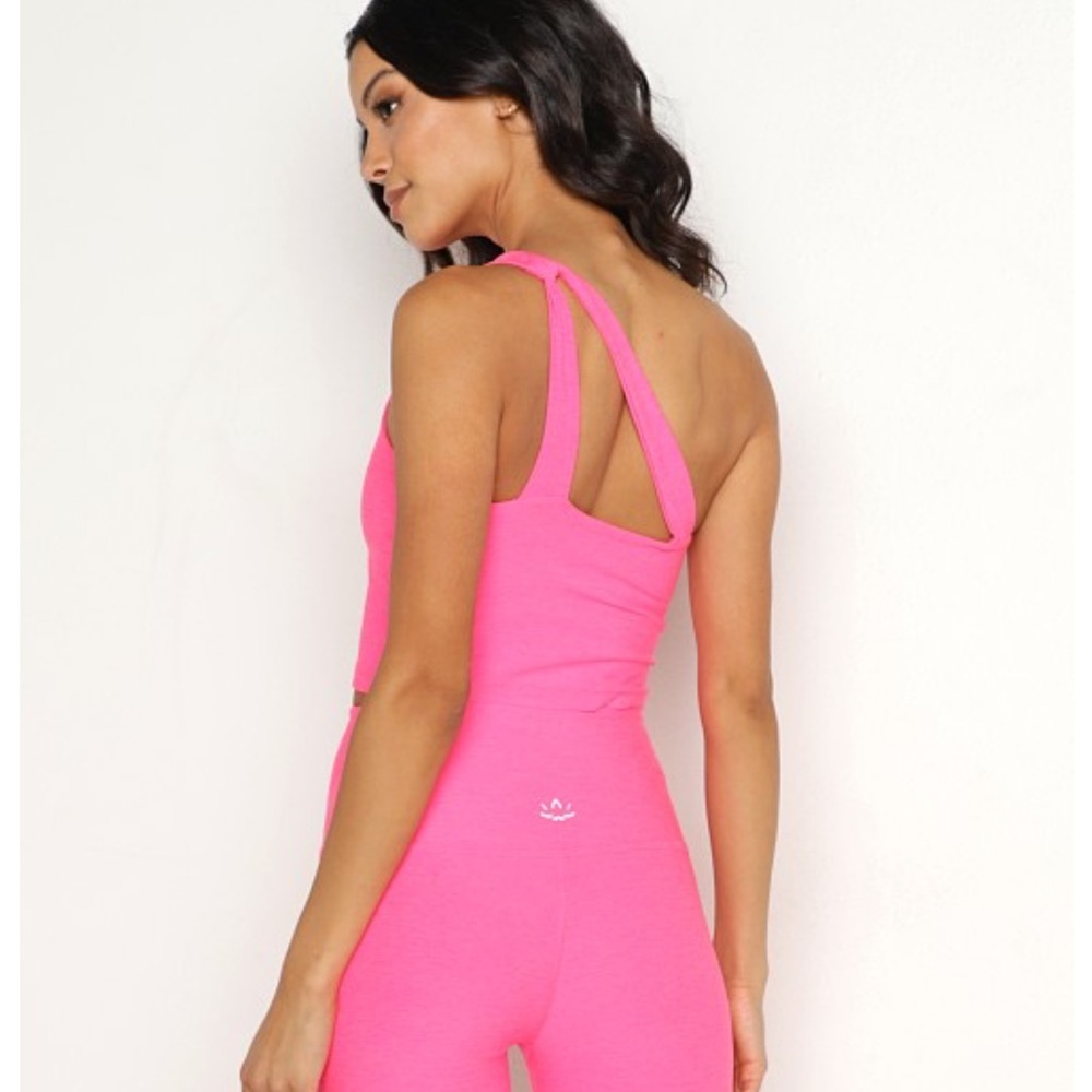Beyond Yoga Pink Tank one shoulder